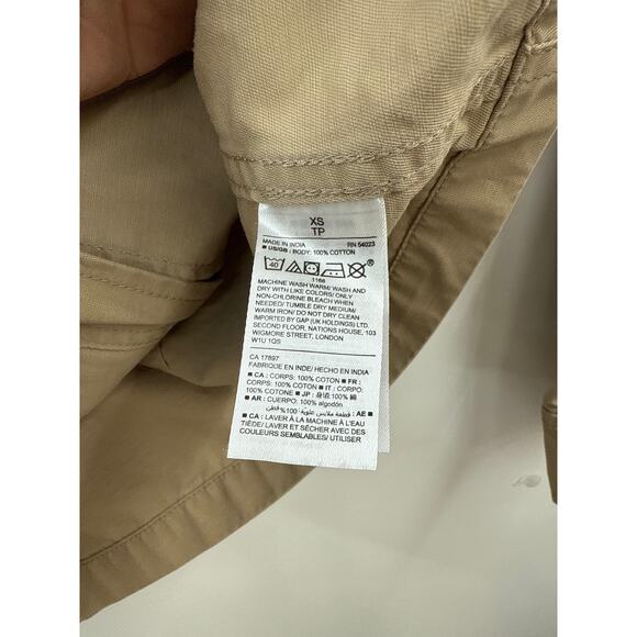Gap Womens Beige Utility Field Jacket Size XS Khaki Zipper Front Cargo Casual - Picture 4 of 8